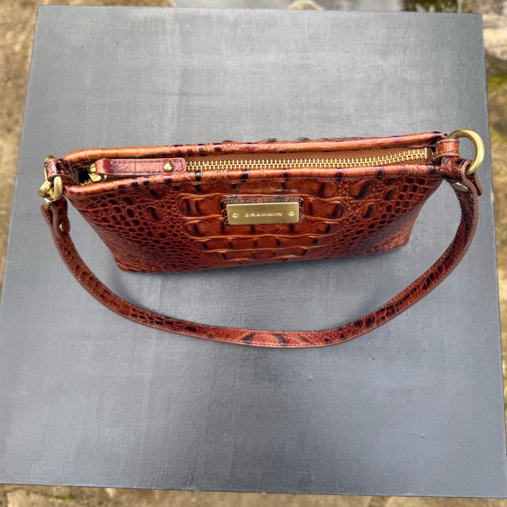Brahmin Leather Melbourne Pecan Anytime Mini Handbag - Picture 5 of 15